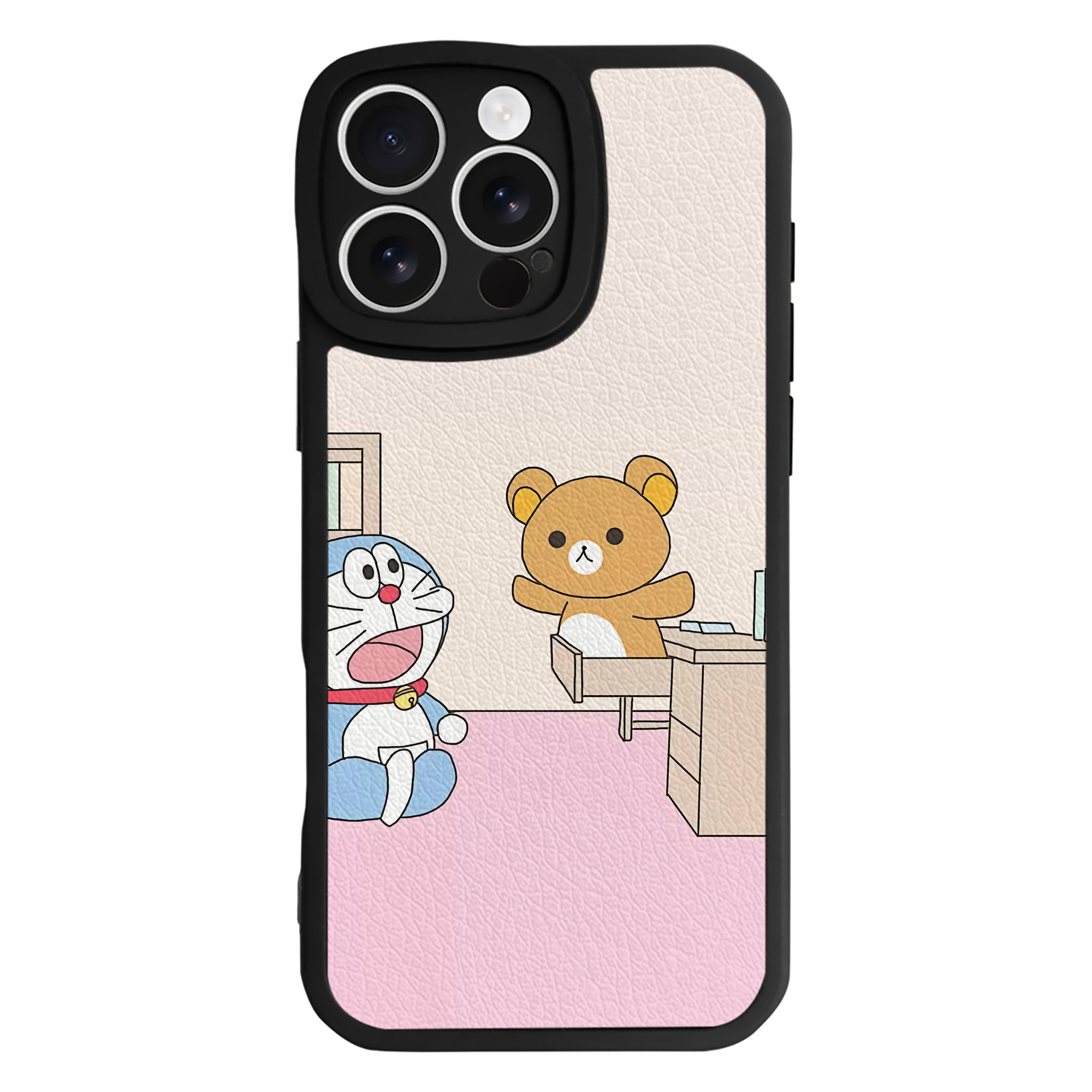 （画像用） ドラえもん Doraemon 【iPhone 16シリーズ対応】シリコンスマホケース（レザー調） 材質：シリコン